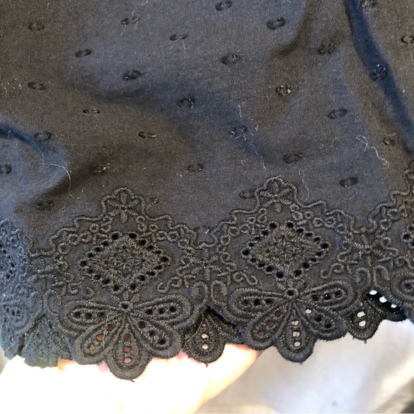 Croft and Barrow cotton Swiss dot and lace edge top with 3/4 sleeve XXL - Picture 2 of 10